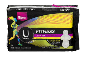 U By Kotex Fitness Pads Ultra Thin Regular - 30 CT