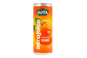 Нектар газированный пастеризованный апельсиновый Aerojuice Jaffa ж/б 250мл
