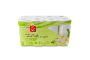 Папір туалетний 3-х шаровий з ароматом ромашки Fine Life 16шт