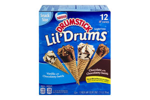 Nestle Drumstick Lil' Drums Frozen Dairy Dessert Cones Variety Pack - 12 CT