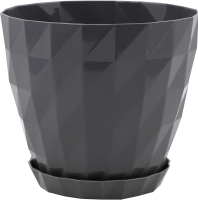 Вазон д/квітів Кристал 0,6л антрацит з підставкою Серінова