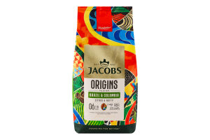 Кофе натуральный жареный в зернах Brazil&Colombia Origins Jacobs м/у 1кг
