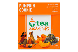 Чай гречнево-травяной фасованный с лимонником, ромашкой, имбирем и тыквой Тыквенное печенье Tea Moments к/у 20х1.8г
