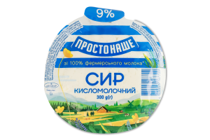 Сир кисломолочний 9% Простонаше в/у 300г