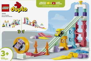 Конструктор для детей от 3лет №10478 3in1 Creative ramps with vehicles Duplo Lego 111эл