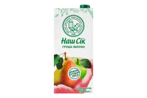 Сок с мякотью пастеризованный Груша-яблоко Наш сік т/п 950мл