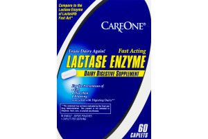 CareOne Lactase Enzyme Dairy Digestive Supplement Caplets - 60 CT