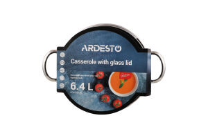 Каструля Gemini Liguria 6,4л нержавіюча сталь з скляною кришкою Ardesтo