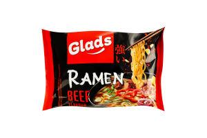 Лапша быстрого приготовления с соусом со вкусом говядины Рамен Glads м/у 105г