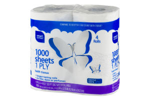 Smart Sense 1000 Sheets 1 Ply Bath Tissue - 4 CT