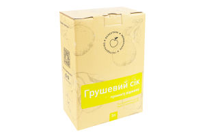 Сік прямого віджиму без додавання цукру пастеризований неосвітлений грушевий Фермерське господарство Валентина к/у 3л
