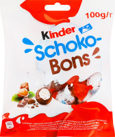 Конфеты из молочного шоколада с молочной начинкой и орехами Schoko-Bons Kinder м/у 100г