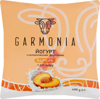 Йогурт 1.6% з наповнювачем фруктовим Персик Garmonia м/у 400г