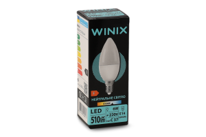 Лампа нейтральне світло C37 6W E14 4100K LED Winix 1шт