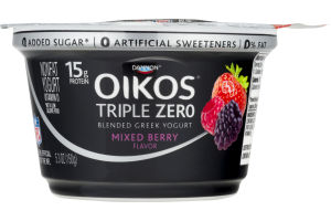 Dannon Oikos Triple Zero Blended Greek Nonfat Yogurt Mixed Berry