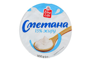Сметана 15% Fine Life ст 300г