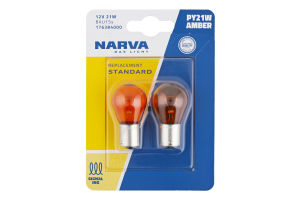 Лампа автомобильная 12V 21W BAU15s PY21W №176384000 Amber Narva 2шт