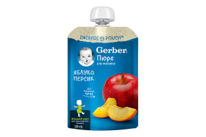 Пюре фруктовое для детей от 6мес пастеризованное Яблоко-персик Gerber д/п 150г