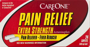 CareOne Pain Relief Extra Strength Caplets Pain Reliever-Fever Reducer - 24 CT