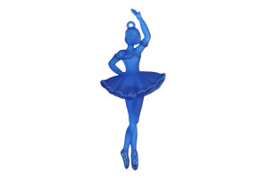 Підвіска новорічна Балерина синя 14,5*6см КМ