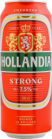 Пиво 0.5л 7.5% світле фільтроване пастеризоване Strong Hollandia з/б
