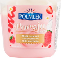 Десерт Polmlek молочний полуниця та збиті вершки