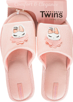 Тапочки открытые домашние женские Twins №7136 40 пудровый