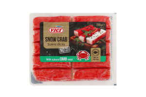 Палочки крабовые замороженные с мясом натурального краба Snow crab Vici в/у 200г