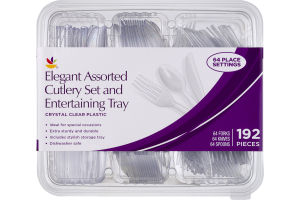 Ahold Elegant Assorted Cutlery Set and Entertaining Tray - 192 CT