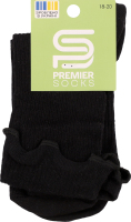 Шкарпетки Premier socks вис рубчик рюш чорн р18-20