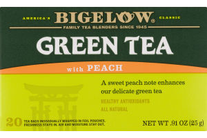Bigelow Green Tea with Peach - 20 CT
