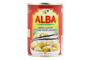 Оливки фаршировані анчоусом 300мл ж/б з ключем Alba Food