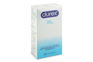 Презервативы латексные с силиконовой смазкой XL Durex 12шт
