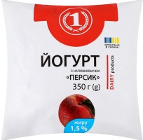 Йогурт питний з наповнювачем Персик 1,5% 350г п/е ТМ "1"