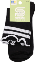 Шкарпетки Premier socks висок рюш смуж чорн р18-20
