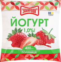 Йогурт 1% с сахаром и наполнителем Клубника Злагода м/у 400г