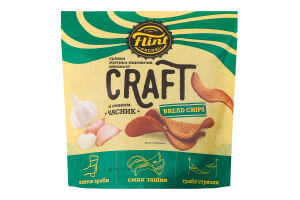 Грінки житньо-пшеничні хвилясті Часник Craft Bread chips Flint д/п 80г