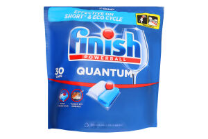 Средство для мытья посуды в посудомоечных машинах Quantum Powerball Finish 30шт