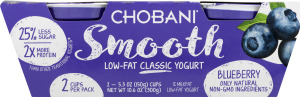 Chobani Smooth Low-Fat Classic Yogurt Blueberry - 2 PK