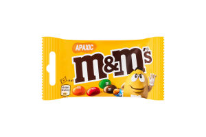 Драже с арахисом и молочным шоколадом покрытые разноцветной сахарной глазурью M&M's м/у 45г