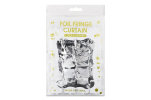 Шторка д/фотозони Квадратики срібло фольгована 1*2м