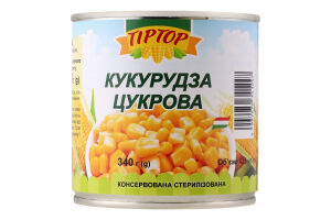 Кукурудза цукрова консервована стерилізована Tip Top з/б 340г
