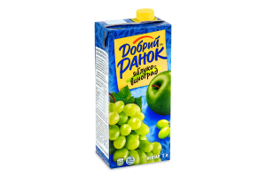 Нектар освітлений стерилізований Яблуко-виноград Добрий Ранок т/п 1л
