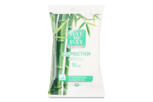 Серветки вологі з екстрактом бамбука Hygiene Day by Day 15шт