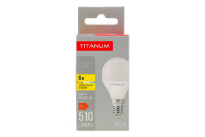Лампа светодиодная 6W 510lm E14 3000К G45 Titanum 1шт