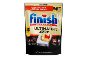 Капсули для миття посуду в посудомийних машинах Лимон Ultimate Plus Powerball Finish 83шт