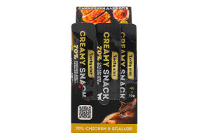 Лакомство для котов Нежное пюре из мяса курицы и тихоокеанских морских гребешков Lucky Star м/у 10г