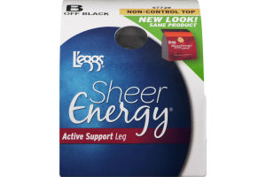 L'eggs Sheer Energy Active Support Leg Non-Control Top B Off Black