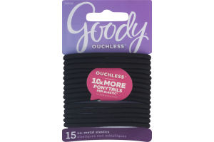 Goody Ouchless No-Metal Elastics - 15 CT