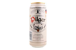 Пиво 0.5л 5% светлое нефильтрованное солодовое пастеризованное Pilger Paderborner ж/б